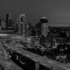 city skyline with a greyscale filter