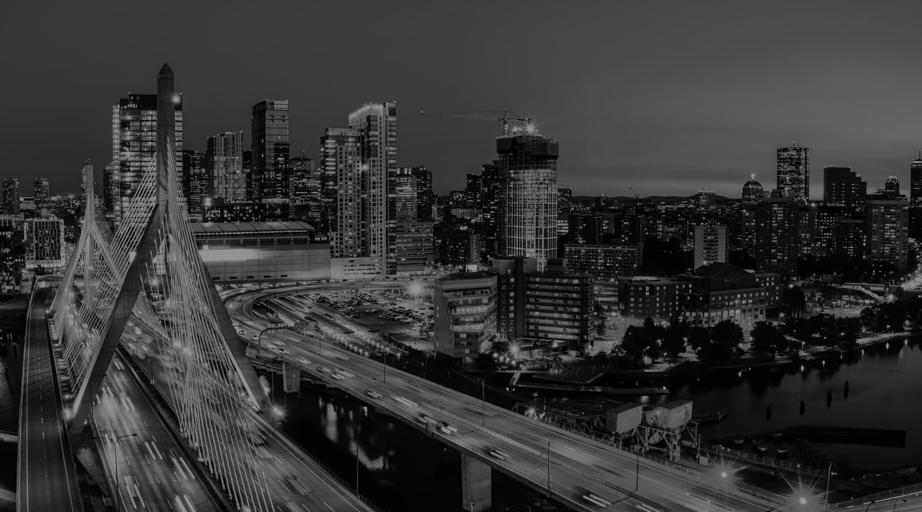 city skyline with a greyscale filter