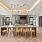 Resident lounge with large table, fireplace and TV